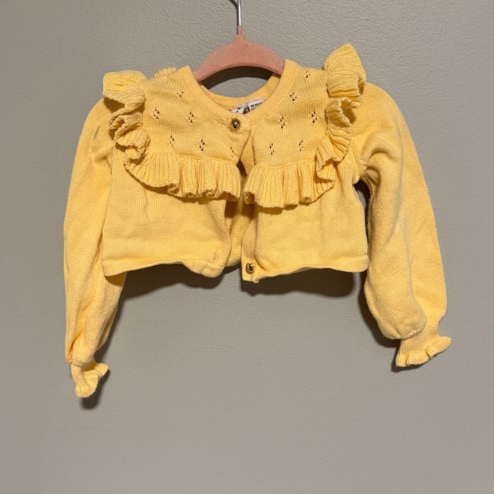 Janie and Jack Yellow Ruffled Sweater